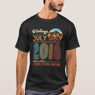 Camiseta Vintage Julio 2018 Día B Cuarto Cumpleaños