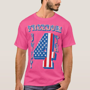 Camiseta Vintage July 4, Freedom American Flag Text
