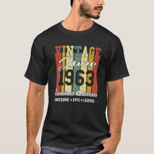 Camiseta Vintage June 1963 Edición Limitada Regalo de cumpl