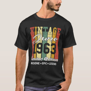 Camiseta Vintage June 1963 Edición Limitada Regalo de cumpl