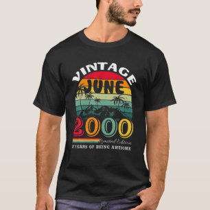 Camiseta Vintage June 2000 Limited Edition 21 Years Awe