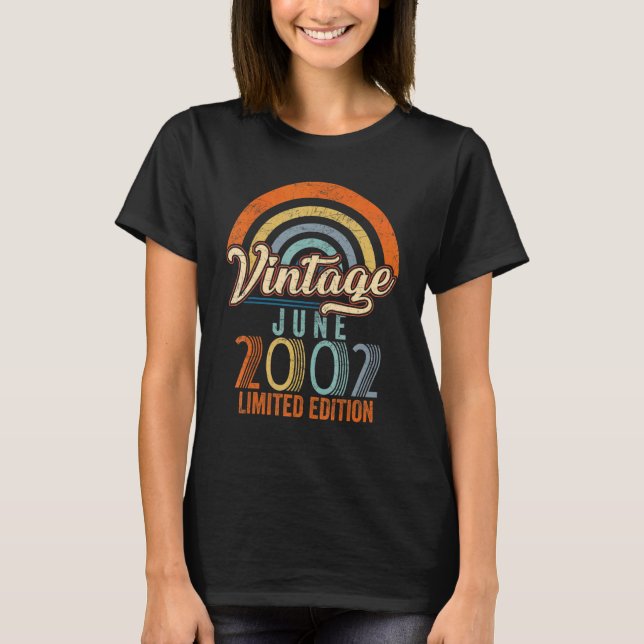 Camiseta Vintage June 2002 20th Birthday (Anverso)