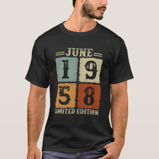 Camiseta Vintage Junio 1958 63ª Regalo De Cumpleaños 63 Año