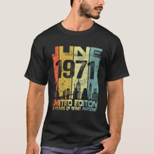 Camiseta Vintage Junio 1971 Funny 50º Cumpleaños 50 Años