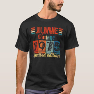 Camiseta Vintage Junio 1975 47º cumpleaños 47 años