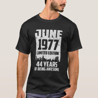 Camiseta Vintage Junio 1977 44º Cumpleaños