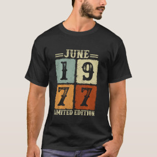 Camiseta Vintage Junio 1977 44º cumpleaños 44 años Hombres 