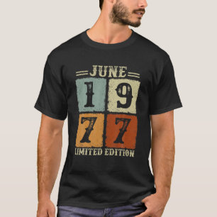 Camiseta Vintage Junio 1977 44º Regalo De Cumpleaños De 44 