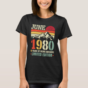 Camiseta Vintage Junio 1980 42 Años De Ser Aterrador