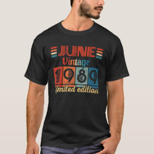 Camiseta Vintage Junio 1989 33ª Regalos De Cumpleaños De 33