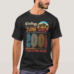 Camiseta Vintage Junio 2001 21 años de edad 21º Día B Decor