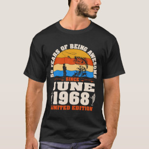 Camiseta Vintage Junio de 1968 55 años Pescadores 55º nacim