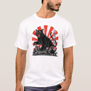 Camiseta Vintage Kaiju Gato Ataque   Monstruo Retro Japonés