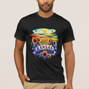 Camiseta Vintage Kansas Map T-Shirts – Retro us state