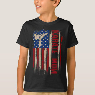 Camiseta Vintage Karate Mom American Usa Flag The Kick Gift