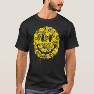 Camiseta Vintage Keep Sonreír Cráneo Amarillo Feliz Sonrisa