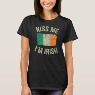 Camiseta Vintage Kiss Me soy la bandera irlandesa de las ra