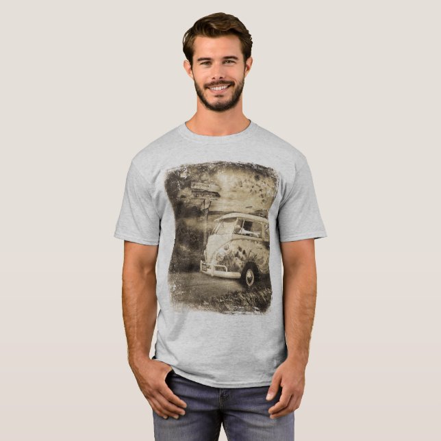 Camiseta Vintage Kombi Microbus, Festival Wanderlust, (Anverso completo)