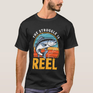 Camiseta Vintage La Lucha Es Carrete De Pesca De Lubina Div