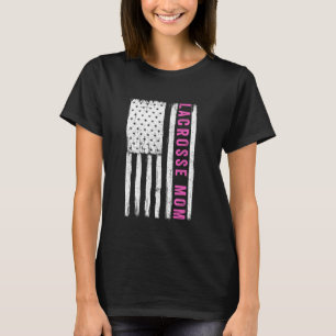 Camiseta Vintage Lacrosse Mamá Bandera Estadounidense Mejor