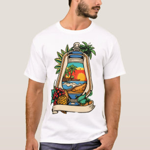 Camiseta "Vintage Lantern Tropical Sunset Enamel Pin Art T-