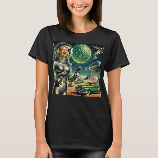 Camiseta Vintage Laser Beam Pin-Up  (Anverso)