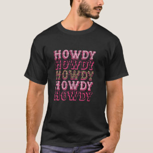 Camiseta Vintage Leopardo Howdy Rodeo Occidental País Sur
