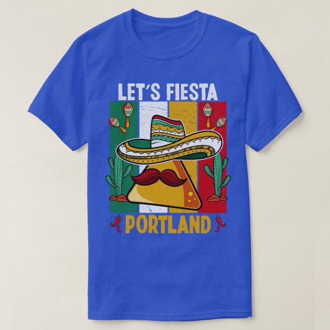 Camiseta Vintage Lets Fiesta Portland Oregon (Diseño del anverso)