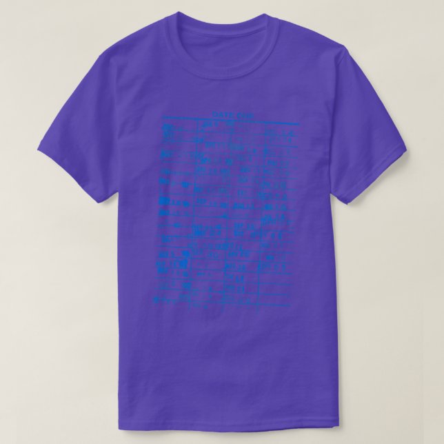 Camiseta Vintage Library Book ds Due Dates (Diseño del anverso)