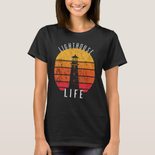 Camiseta Vintage Lighthouse Sunset Seaside Life Sailing Se