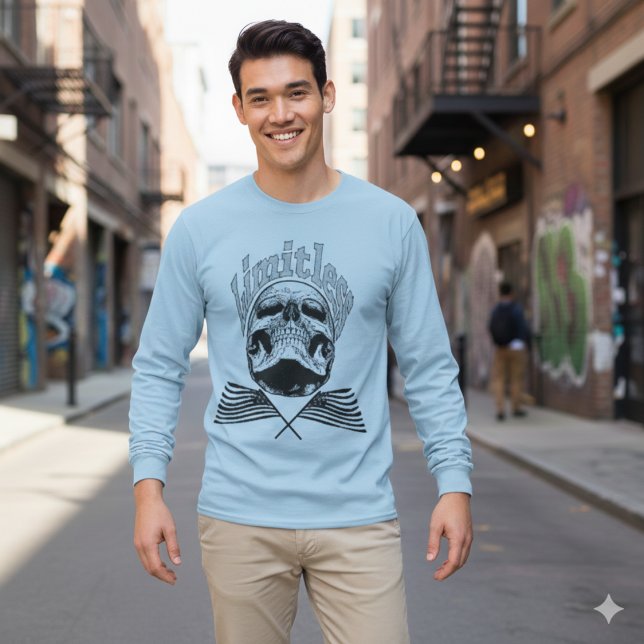 Camiseta Vintage Limitless Skull Long Sleeve T-Shirt (Subido por el creador)