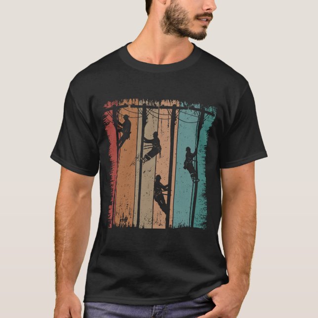 Camiseta Vintage Lineman Padre Electric Cable Lineman (Anverso)