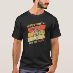 Camiseta Vintage Listen Metalizado Con Daddy Rock Music Lov