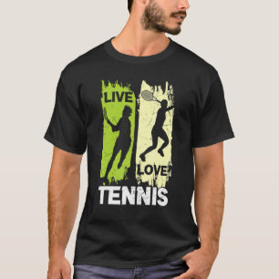 Camiseta Vintage Live Love Tennis Player Sports Atlete Coa