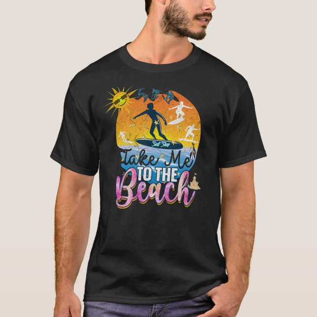 Camiseta Vintage Llévame a la playa (Anverso)