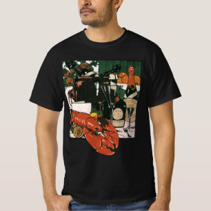 Camiseta Vintage Lobster Champagne; elegante Fiesta