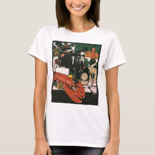 Camiseta Vintage Lobster Champagne; elegante Fiesta