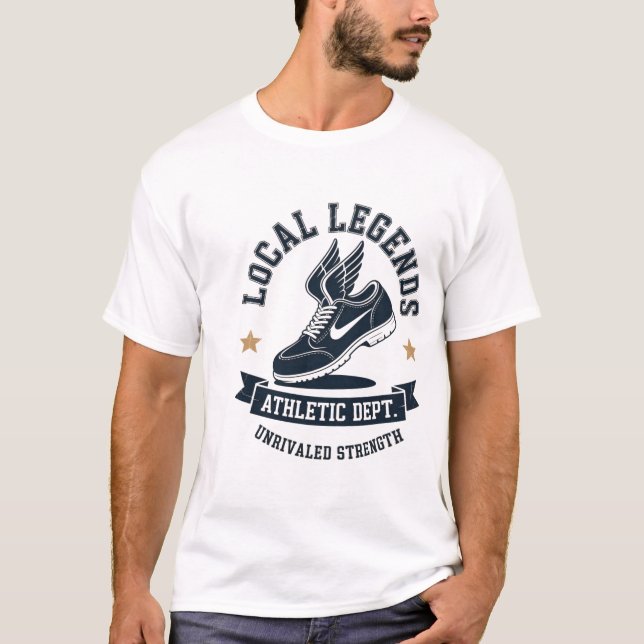 Camiseta Vintage "LOCAL LEGENDS" Athletic Dept. Winged Shoe (Anverso)