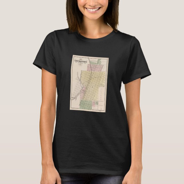 Camiseta Vintage Lockport IL Map 1873 (Anverso)