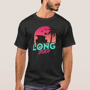 Camiseta Vintage Long Beach California Palm Trees Ca Retro
