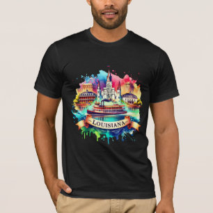 Camiseta Vintage Louisiana Map T-Shirts – Retro us state