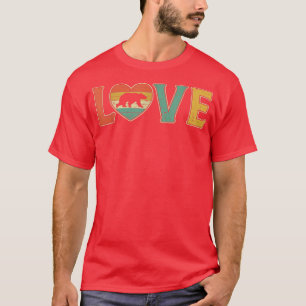 Camiseta Vintage Love Bear Retro 70s 80s Heart Farm Animals