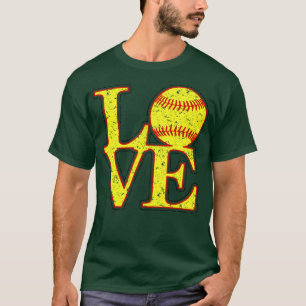 Camiseta Vintage LOVE Chicas Softball Fastpitch Softball Lo
