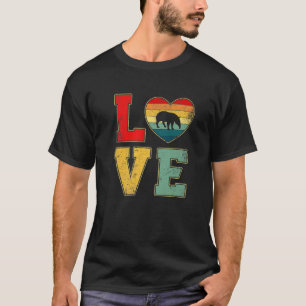 Camiseta Vintage Love Tapir Retro 70S 80S Heart Farm Animal