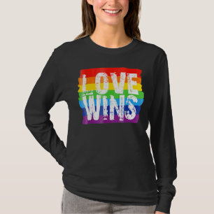 Camiseta Vintage Love Win Rainbow Peace Sign Orgullo Lesbia