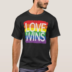 Camiseta Vintage Love Win Rainbow Peace Sign Orgullo Lesbia