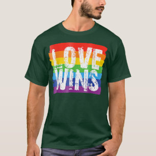 Camiseta Vintage Love Win Rainbow Peace Sign Orgullo Lesbia