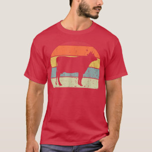 Camiseta Vintage Lover Retro Cow Animal Lover Fa