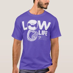Camiseta Vintage Low Life Clave De Fa Chiste Divertido Tuba