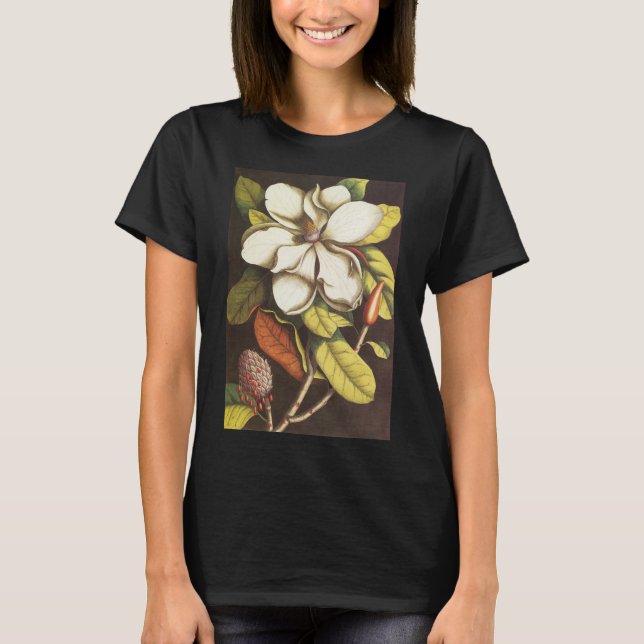 Camiseta Vintage Magnolia Flores Plantas Con Semillas (Anverso)